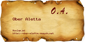 Ober Aletta névjegykártya